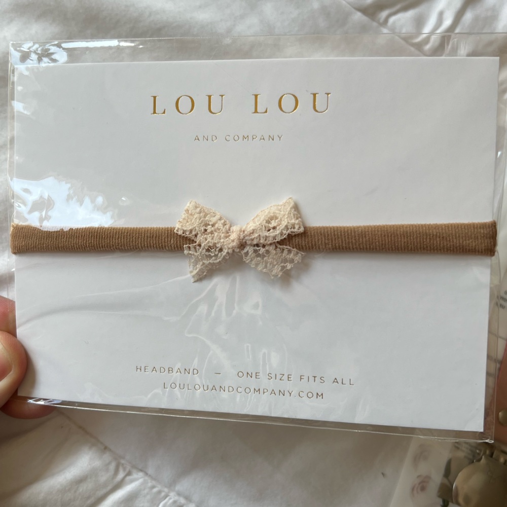Lou Lou & Company Vintage Mini Blush Nylon Headband Bow